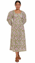 Maven 02 Dress, Pink & Green Floral Sleeper Dress