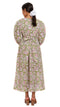 Maven Fargo 02 dress, Indian handblocked cotton, pink & green sleeper dress,