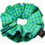 Maven Ruffle Scrunchie in green & blue gingham