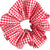 Maven Ruffle Scrunchie - red & white gingham