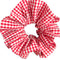 Maven Ruffle Scrunchie - red & white gingham