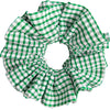 Maven Ruffle Scrunchie - green & white gingham