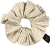 Maven Ruffle Scrunchie - beige & white gingham