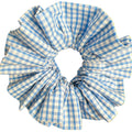 Maven Ruffle Scrunchie - light blue & white gingham