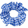 Maven Ruffle Scrunchie in blue & white gingham