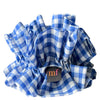 Maven Ruffle Scrunchie in blue & white gingham