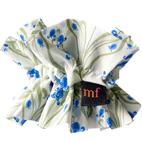 Maven Ruffle Scrunchie in London Liberty blue & white floral
