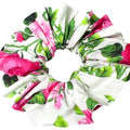 Maven Ruffle Scrunchie - pink & green floral
