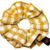 Maven Ruffle Scrunchie - mustard yellow & white gingham