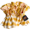 Maven Ruffle™️ Scrunchie (Duet) - mustard yellow gingham & floral