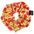 Maven Ruffle Scrunchie - red, green & white poppy floral