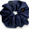 Soft velvet oversized scrunchie in dark navy