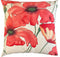 Handmade cushion - artistic large red poppies