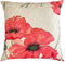 Handmade cushion - artistic large red poppies
