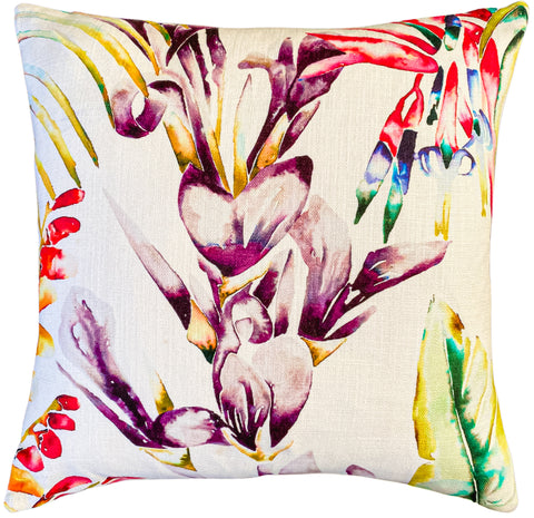 Handmade cushions - artistic botanical flowers (Sold as a pair)