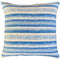 Handmade cushion - blue and white ombre stripe