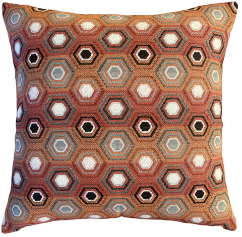Handmade cushion - woven geometric hexagon