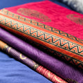 Pink, purple and orange Indian handblocked fabrics