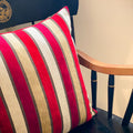Handmade cushion on Carver chair - Red & Beige Cotton Velvet