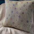 Handmade cushion - woven diamond tapestry