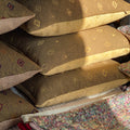Handmade cushions - woven diamond tapestry in brown & cream