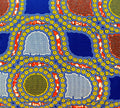 Handmade cushion cover - African wax print in blue & yellow