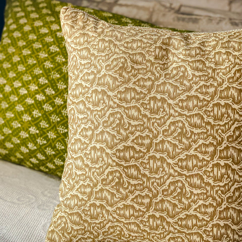 Handmade cushion - Beige Sage Linen & Cotton