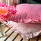 Handmade cushion - Pink Striped Ruffles