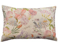 Printed linen cushion cover, with floral design