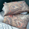 Two elegant grey floral linen cushion covers