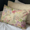 Printed linen cushion cover, with floral design, and linen pillowcase