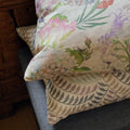 Printed linen cushion cover and embroidered linen cushion cover