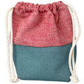 Le Sac washbag in pink cotton and teal faux leather