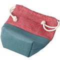 Le Sac washbag in pink cotton and teal faux leather