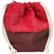 Le Sac washbag in red cotton & brown faux leather