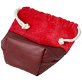Le Sac washbag in red cotton & brown faux leather