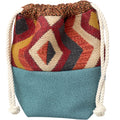 Le Sac washbag in ethnic tapestry & faux teal croc leather