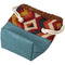 Le Sac washbag in ethnic tapestry & faux teal croc leather