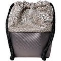 Le Sac bucket wash bag in silver and black faux leather