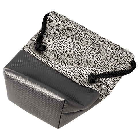 Le Sac bucket wash bag in silver and black faux leather