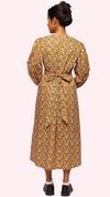 Maven Fargo 01 dress, mixed heritage girl in mustard yellow ditsy floral cottage core dress
