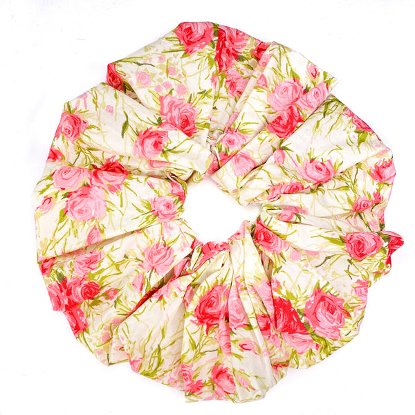 Oversized scrunchie, pink, floral