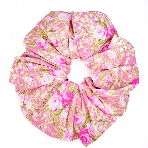 Oversized scrunchie, pink, floral