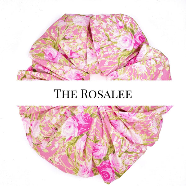Oversized scrunchie, pink, floral