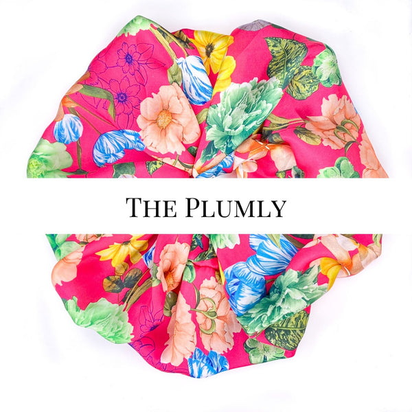 Oversized scrunchie, pink, floral