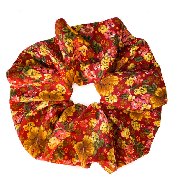 Oversized scrunchie, red, floral