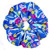 Oversized scrunchie, blue, floral