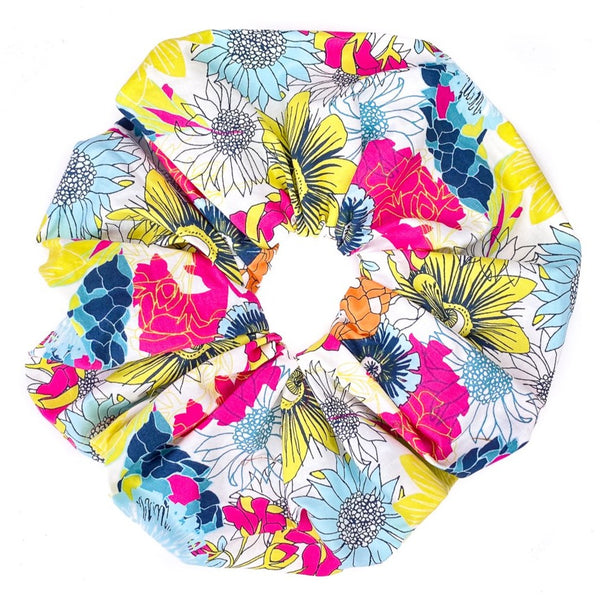 Oversized scrunchie, pink, floral
