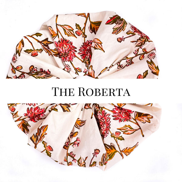 Oversized scrunchie, cream, floral