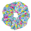 Oversized scrunchie, blue, floral